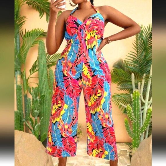 Tropical Jumpsuit size 4Xl - Picture 2 of 6